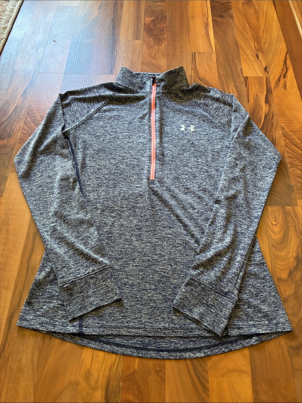 Under Armour Men’s Heathered Gray Quarter-Zip Pullover with Pink Zip